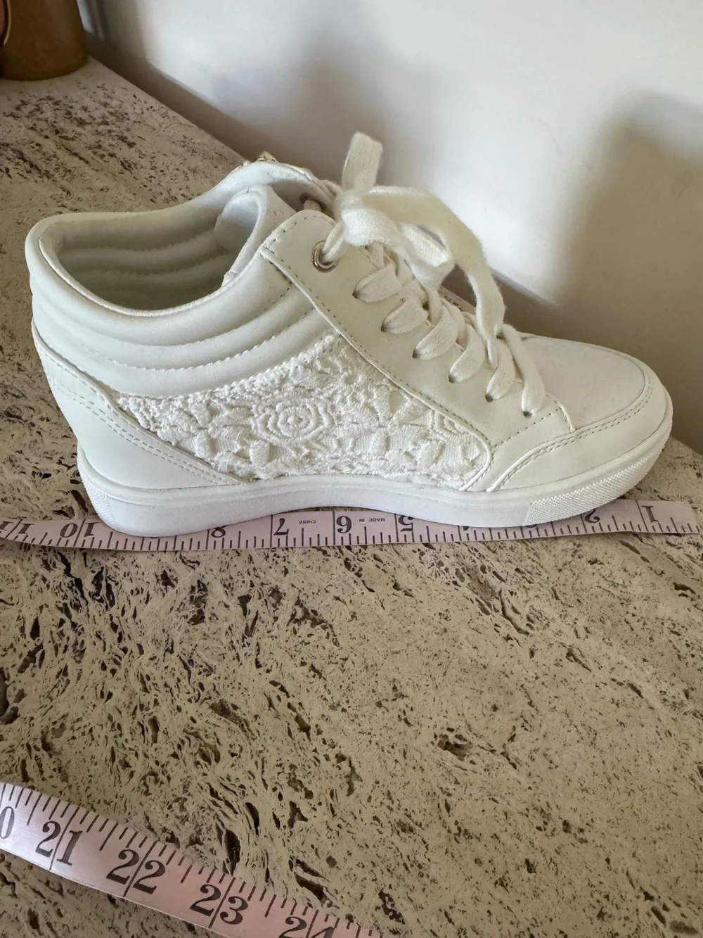 NWOB Nine West Tons Women's High Top Wedge Sneakers. Size 6.5M. MSRP $89.99